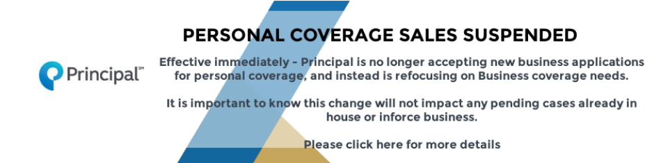 Personal Coverage Sales Suspended
